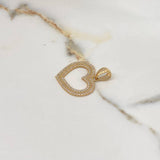 Pendant Heart 6.1gr / 3.8cm / White Zirconia Yellow Gold $
