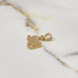Pendant I Love 3.7gr / 2.9cm / White Zirconia Yellow Gold $