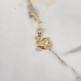 Pendant I Love 3.7gr / 2.9cm / White Zirconia Yellow Gold $