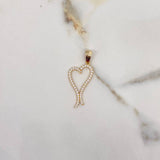 Pendant Heart Silhouette 2.75gr / 4cm / White Zirconia Yellow Gold $