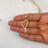 Pendant Heart Silhouette 2.7gr / 4cm / White Zirconia Yellow Gold $