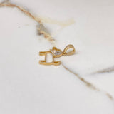 Pendant Dog Silhouette 3.45gr / 2.7cm / White Zircons Two-tone Yellow White Gold $