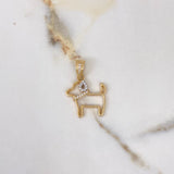 Pendant Dog Silhouette 3.45gr / 2.7cm / White Zircons Two-tone Yellow White Gold $