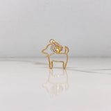 Pendant Dog Silhouette 3.45gr / 2.7cm / White Zircons Two-tone Yellow White Gold $