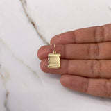 Dije Placa Pergamino 0.65gr / 2.3cm / 10.3mm*10.2mm Liso Oro Amarillo $