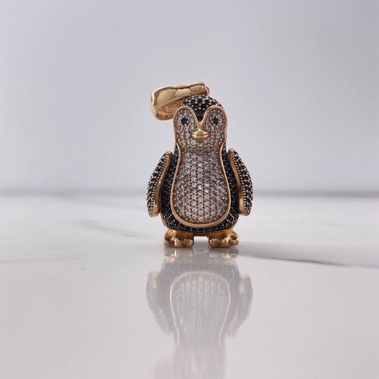 Dije Pingüino Articulado 15gr / 4cm / Circones Blancos Negros Oro Rosa $