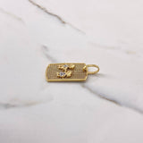 Pendant Children's Plate 7.6gr / 3.8cm / White Zircons Two Yellow and White Golds $