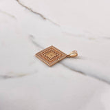 Pendant Rhombus 7.35gr / 4.2cm / White Zircons Rose Gold $