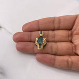 Pendant Panther 5.3gr / 2.5cm / White Green Fuchsia Zircons Yellow Gold $