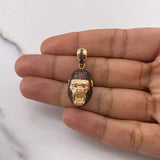 Pendant Gorilla 4.15gr / 3.2cm / Brown Fuchsia Zircons Yellow Gold $