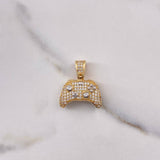 Pendant Control Play 5.3gr / 2.3cm / White Zirconia Two Yellow and White Gold $