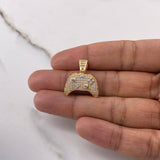 Pendant Control Play 5.95gr / 2.3cm / White Zircons Two Yellow and White Golds $