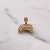 Pendant Control Play 5.95gr / 2.3cm / White Zircons Two Yellow and White Golds $