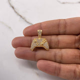 Pendant Control Play 5.55gr / 2.3cm / White Zircons Yellow Gold $