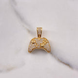 Pendant Control Play 5.55gr / 2.3cm / White Zircons Yellow Gold $