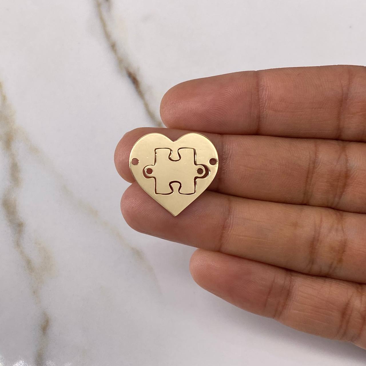 Charm Heart Couple 1.7gr / 2cm / 20mm*20mm Puzzle Yellow Gold $