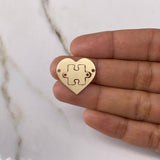 Charm Heart Couple 1.7gr / 2cm / 20mm*20mm Puzzle Yellow Gold $