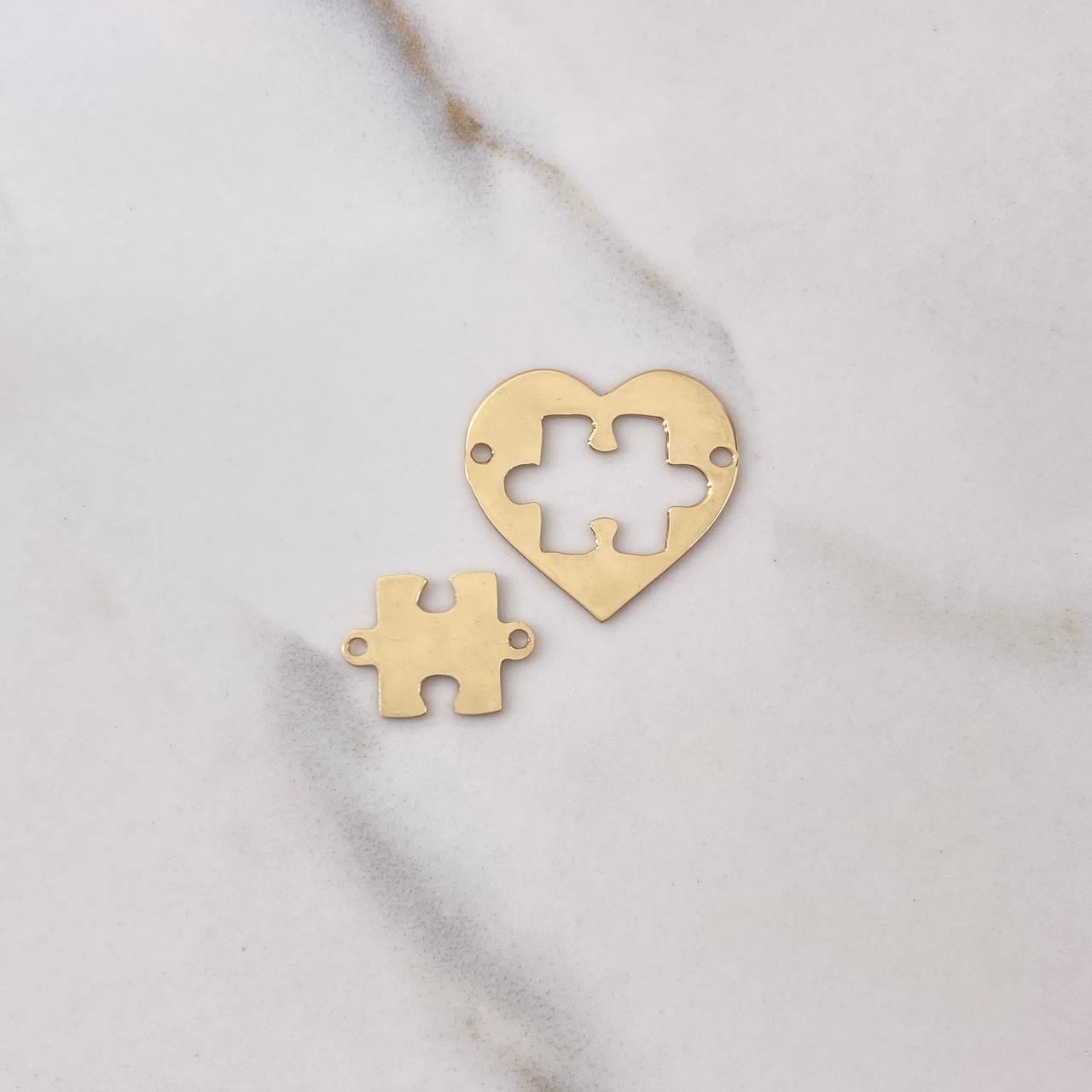 Charm Heart Couple 1.7gr / 2cm / 20mm*20mm Puzzle Yellow Gold $