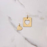 Pendant Heart Plate Couple 2.55gr / 2.5cm / 20mm*16mm Smooth Yellow Gold $