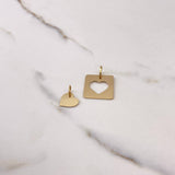 Pendant Heart Plate Couple 2.55gr / 2.5cm / 20mm*16mm Smooth Yellow Gold $