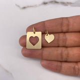 Pendant Heart Plate Couple 2.55gr / 2.5cm / 20mm*16mm Smooth Yellow Gold $