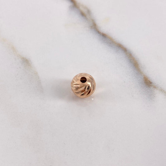 Bead Diamond Cut 0.4gr / 8mm Rose Gold &
