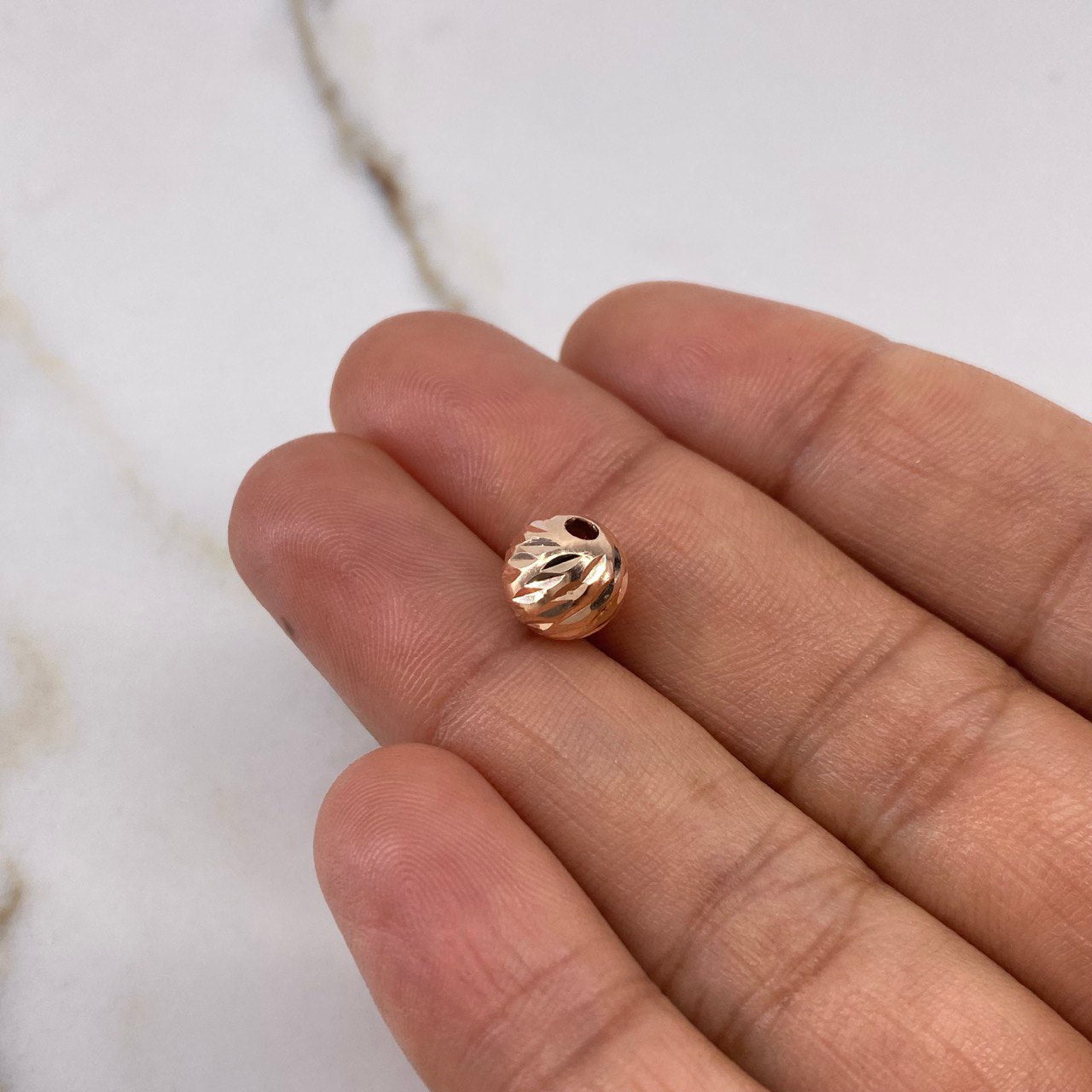 Bead Diamond Cut 0.4gr / 8mm Rose Gold &