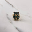 Bear Ring 8.05gr / Size 8 1/4 / Black Green Zircons Yellow Gold $
