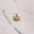 Pendant Cat 3.5gr / 2cm / White Blue Black Zircons Yellow Gold $