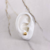 Stud Earrings Bead 0.95gr / 7mm Diamond Cut 18K Yellow Gold $