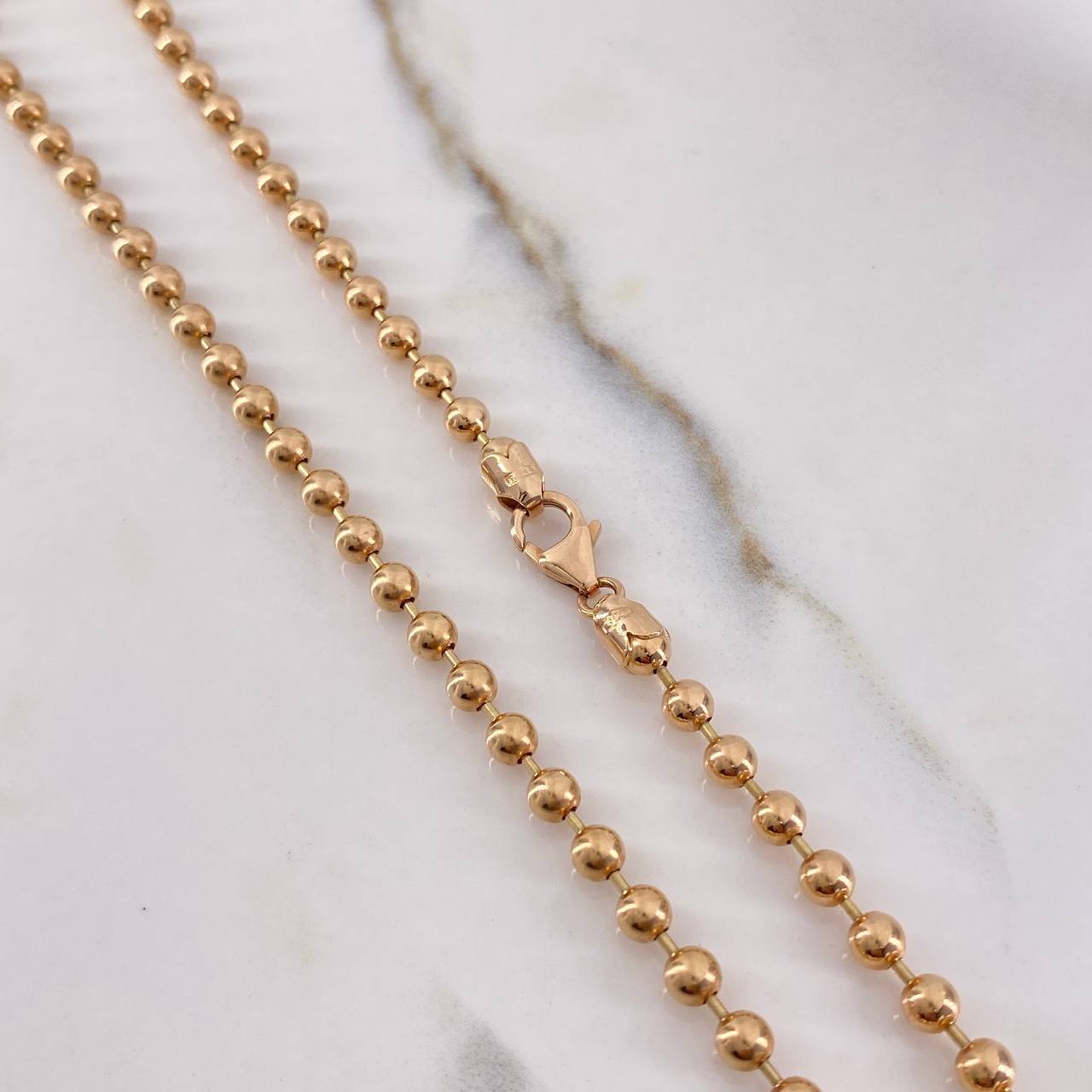Military Chain 27.05gr / 60cm / 3.75mm Beads Polished Rose Gold +3 $