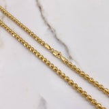Cadena Militar 33gr / 70cm / 3.75mm Bolas Diamantadas Luna Oro Amarillo +3 $