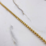 Cadena Militar 33gr / 70cm / 3.75mm Bolas Diamantadas Luna Oro Amarillo +3 $