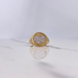 Heart Ring 4.35gr / Size 7 / White Zircons Yellow Gold $