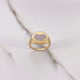 Heart Ring 4.35gr / Size 7 / White Zircons Yellow Gold $