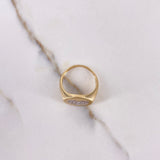 Heart Ring 4.35gr / Size 7 / White Zircons Yellow Gold $