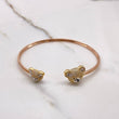Bracelet Bear Hug 7.65gr / 16cm / White Black Zircons Three Golds &