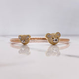 Bracelet Bear Hug 7.65gr / 16cm / White Black Zircons Three Golds &