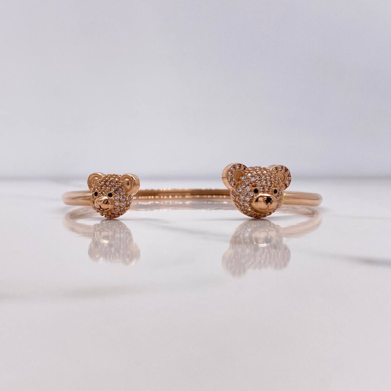 Bracelet Hug Bears 7.35gr / 15cm / White Black Zircons Rose Gold $