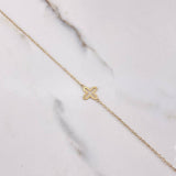 Chain Hoop followed by Flowers 2.4gr / 45cm / 1mm Yellow Gold +3 $
