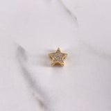 Charm Star 2.1gr / 1.1cm / Blue Yellow Zircons Yellow Gold $