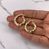 Hoop Earrings Earrings 4.9gr / 2.5cm / Twisted Yellow Gold &