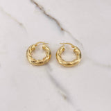 Hoop Earrings Earrings 4.9gr / 2.5cm / Twisted Yellow Gold &