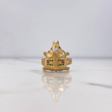 Elephant Ring 7.55gr / Size 8 1/4 / White, Green, Fuchsia, Black Zircons Yellow Gold $