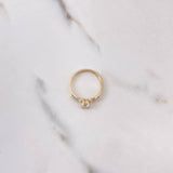 Ring Solitaire 1.95gr / Size 6 3/4 / White Zircons Yellow Gold $