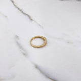 Heart Silhouette Ring 2.15gr / Size 6 1/4 / White Zircons Two Yellow and White Gold $