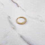 Heart Silhouette Ring 2.15gr / Size 6 1/4 / White Zircons Two Yellow and White Gold $