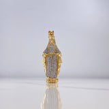 Pendant Miraculous Virgin 7.55gr / 5.2cm / White and Blue Zircons Two Yellow and White Golds $