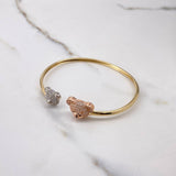 Bracelet Bear Hug 8.3gr / 16cm / White Black Zircons Three Golds $