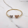 Bracelet Bear Hug 8.3gr / 16cm / White Black Zircons Three Golds $
